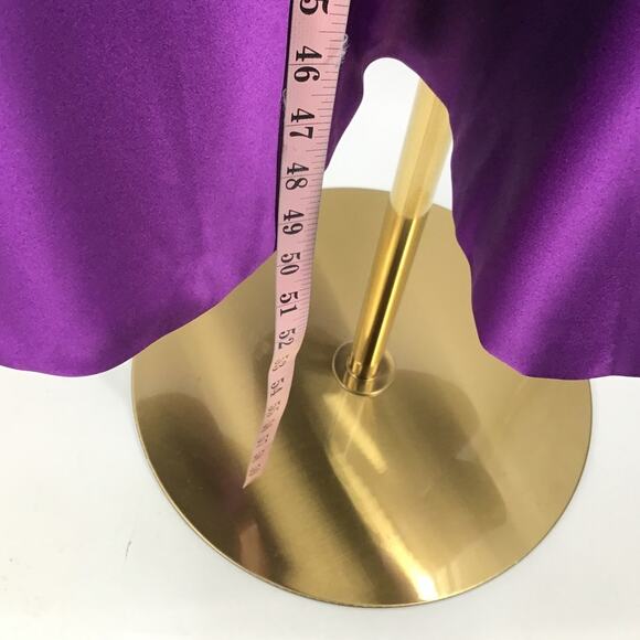 FORMAL 10 M purple pleated half sleeve vneck lace up party midi dress NEW B105 - Picture 3 of 7